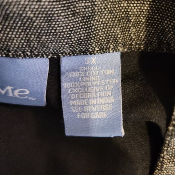 Liz & Me Womens Gray Floral Pattern Long Sleeves Button Down Blazer Plus Size 3X - Picture 6 of 6